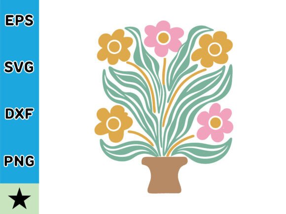 Abstract Retro Floral Design SVG Vector