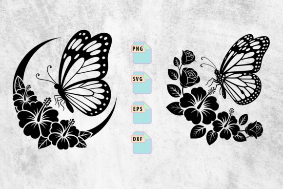 Butterfly Floral SVG Clipart Set