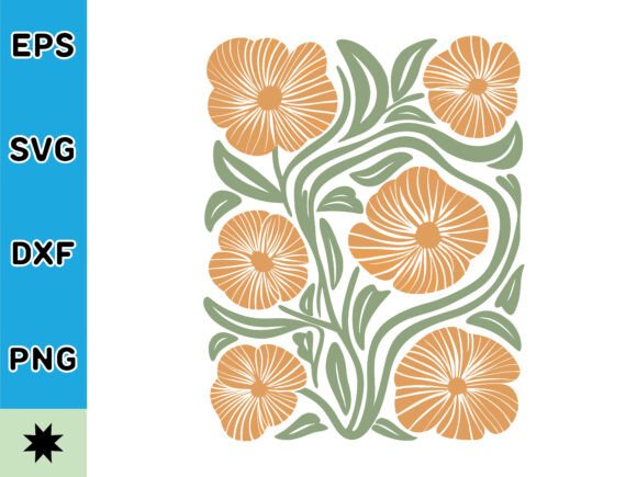Colorful Retro Flower SVG Vector