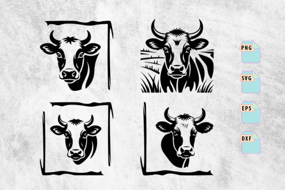 Cow Head Farm Animal SVG Bundle