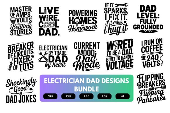Electrician Dad SVG Bundle