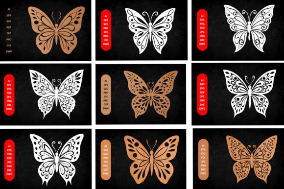 Floral Butterfly SVG Cut File Bundle