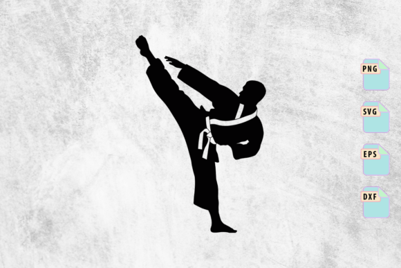 Karate High Kick Silhouette SVG