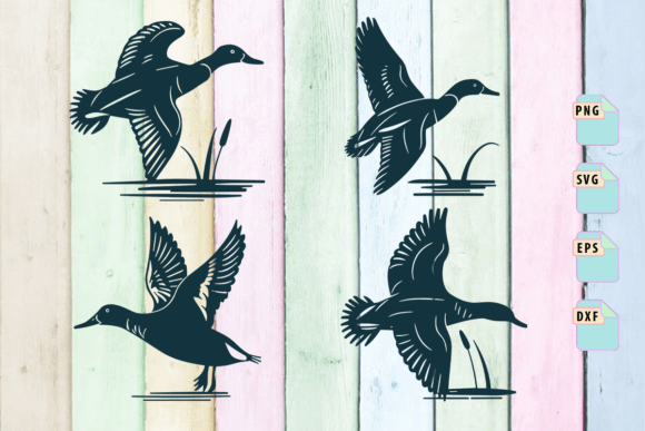 Mallard Duck Silhouette Bundle, Duck SVG