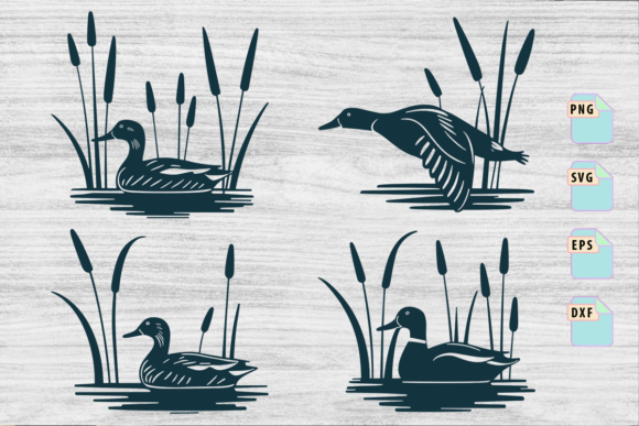 Mallard Duck SVG Bundle, Duck Silhouette