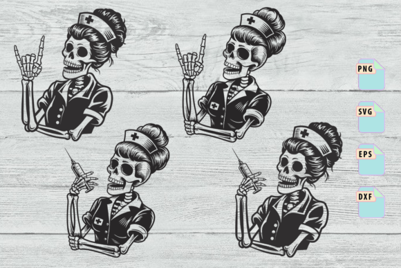 Skeleton Nurse Clipart Svg Design Bundle