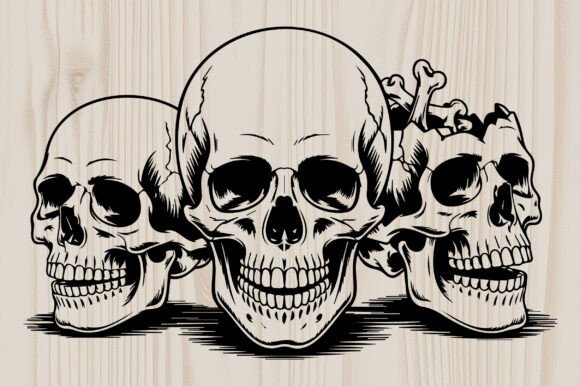 Trio of Skulls Mortality SVG
